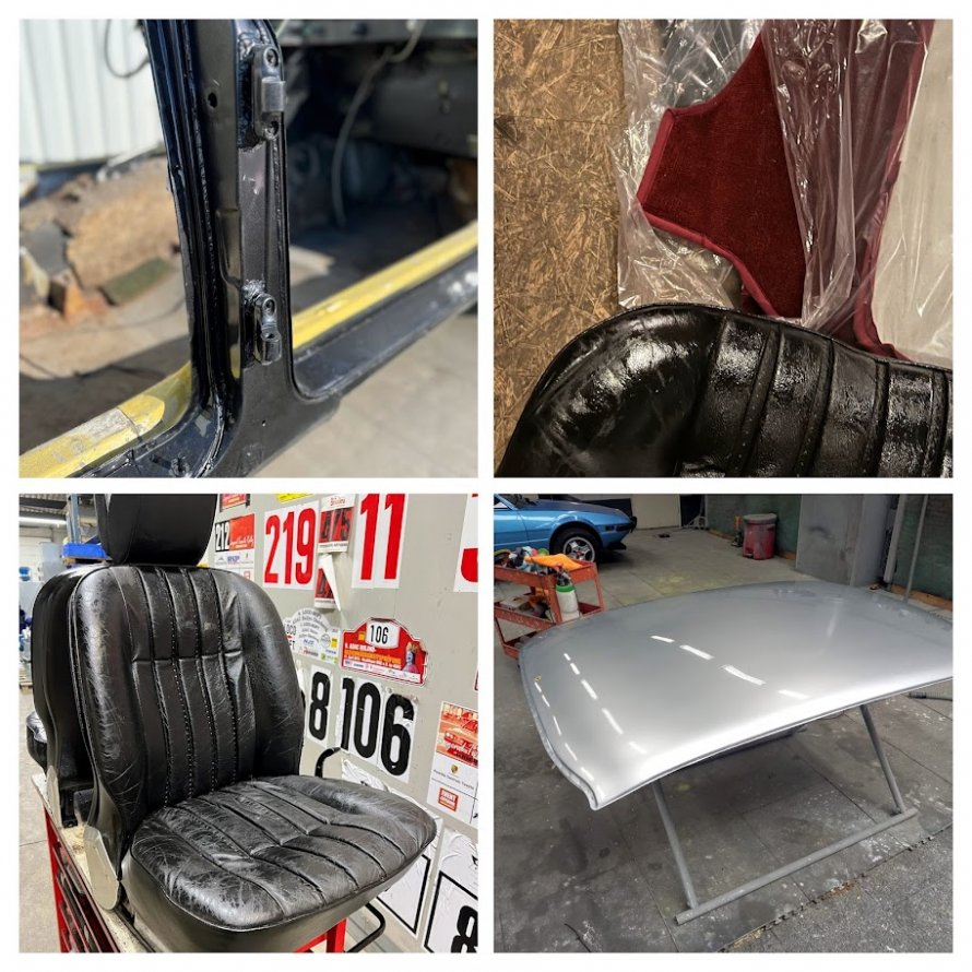 Rover P6 2200TC : Antraciet/zilvergrijs dak/zwart leer/rode bekleding