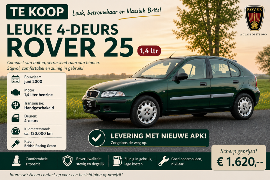 for sale: leuke Rover 25, slechts 120.000 km